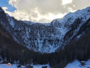 Panorama Eisfälle Valorz, San Bernardo, Val di Rabbi